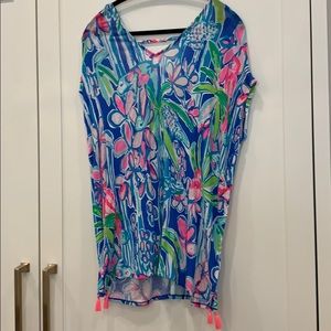 Lilly Pulitzer Floral Coverup with Tassels Size XS